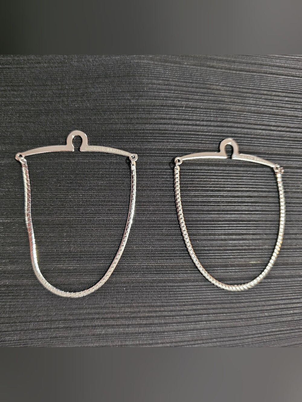 Set of 2 Giorgio Brutini Silver Tone Men's Button Loop Tie Chains